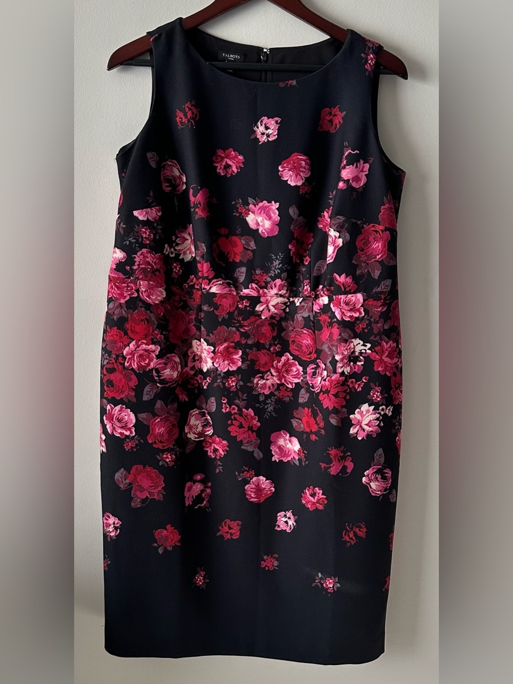 NWT Talbots woman 12w black and floral print dress